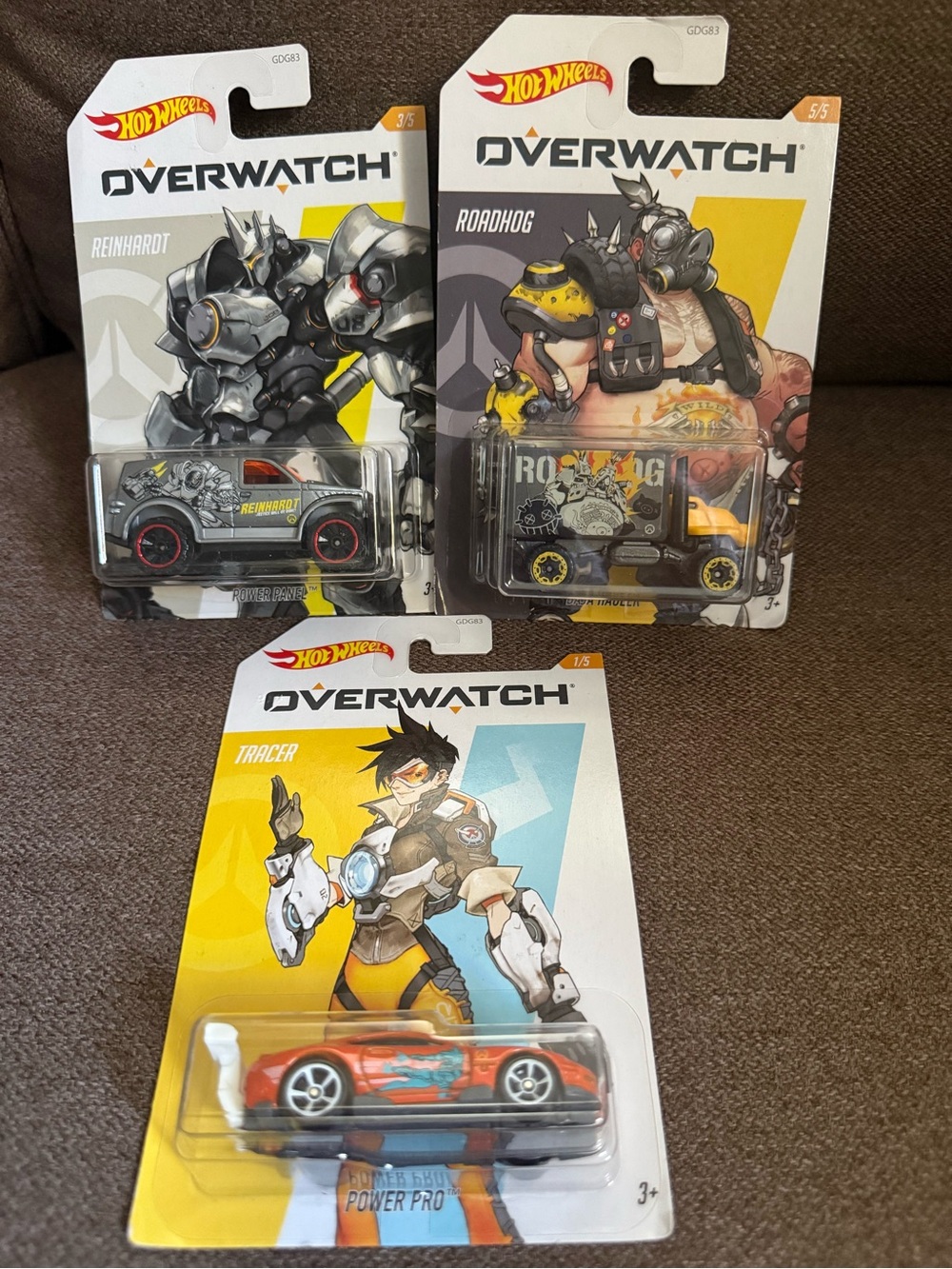 Hot Wheels Overwatch Car Set  Tracer Soldier:76 D.Va Roadhog Reinhardt Lot 3